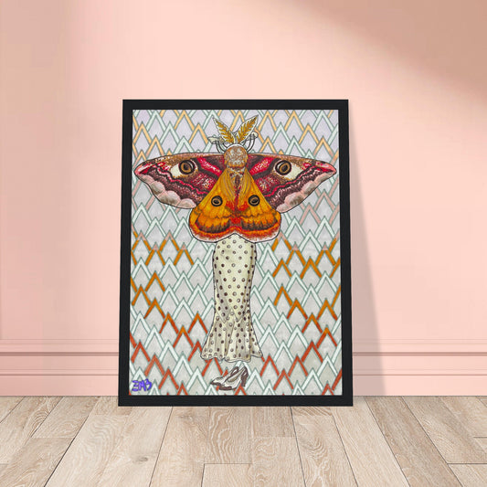 30's Moth Pants - Premium Matte Poster & Wooden Frame