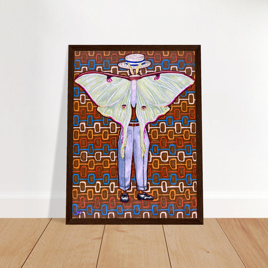 50's Moth Pants- Wooden Framed Poster